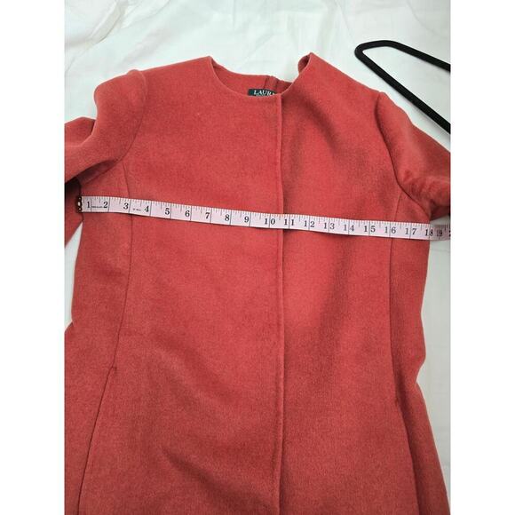 Lauren Ralph Lauren Belted Double-Face Wool Blend Coat Burnt Orange Size XS - Picture 9 of 11